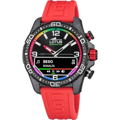 Imagen de LOTUS Reloj Hombre 20000/6 Connected D Caja de Fibra Carbono Negro Correa Caucho Rojo