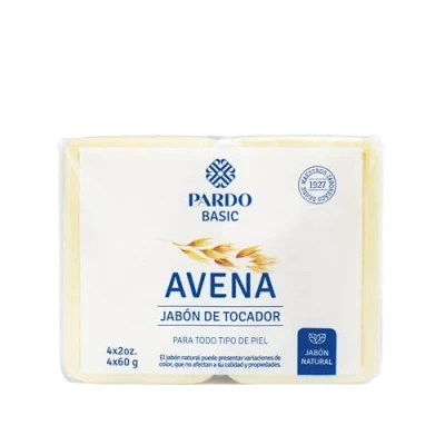 Imagen de PARDO Pastilla de jabon BASIC AVENA 4 x 60g