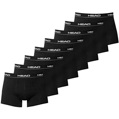 Imagen de Head Juego de 8 calzoncillos tipo bóxer para hombre, ropa interior Negro M