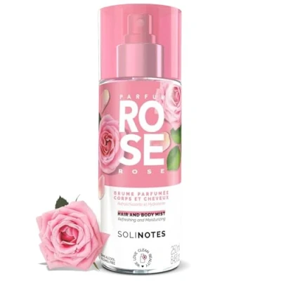 Imagen de Brume Parfumee Rose SOLINOTES Fragancia refrescante e hidratante Sin alcohol Niebla Perfumee Cuerpo y Cabello 250 ml