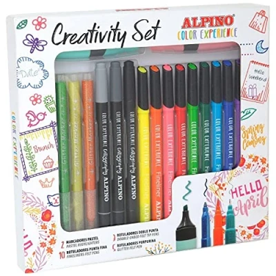 Imagen de Alpino Color Experience Set Creativity Kit Bullet Journal Lettering y Caligrafía bocetos para Decoración de agendas diarios Escritura creativa