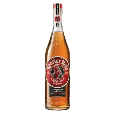 Imagen de Rooster Rojo Añejo Tequila Elaborado con 100% Agave Azul Weber Doble Destilación, Filtrado por Plata, Envejecido en Barrica 38% Vol 70cl (700ml / 0.7 Litro) Botella de Vidrio