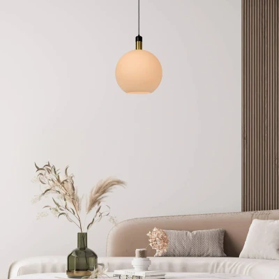 Imagen de Lucide Julius lámpara colgante, 1 luz, opal, Ø 40 cm