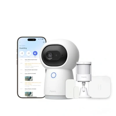Imagen de Aqara Kit Protector de Cámara Y100, Sistema Seguridad Inalámbrica, Hub G3 2K y 3 Sensores Inteligentes, HomeGuardian, Automatización Local, Alertas 24/7, Admite HomeKit, Google Home, Alexa