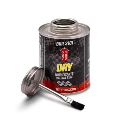 Imagen de 1000 Miglia BKR 3101 Lubricante para cadenas de bicicletas secas, condiciones secas y polvorientas, clima seco, tarro All in One 400 ml con cepillo incluido