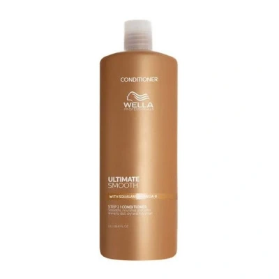 Imagen de Wella Professionals Ultimate Smooth Acondicionador Tratamiento para el Cabello Escualano y Omega 9 Seco, Apagado Encrespado (1L)