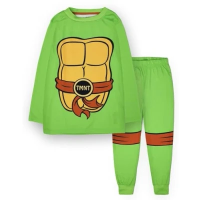 Imagen de Teenage Mutant Ninja Turtles Conjunto de Pijama para niños Camiseta Manga Larga y Pantalones Largos Green Loungewear PJs TMNT Outfit Disfraz