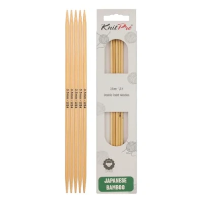 Imagen de KnitPro Agujas de bambú Doble Punta 15 cm 3,50 mm 3 Piezas