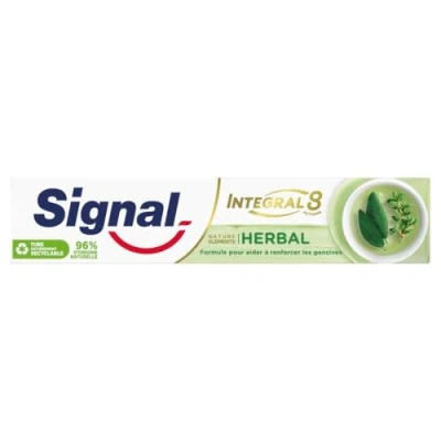 Imagen de Signal Integral 8 Dentifrice Antibactérien Nature Elements Herbal Soin Gencives, Formule Antibactérienne cliniquement prouvée, 75ml