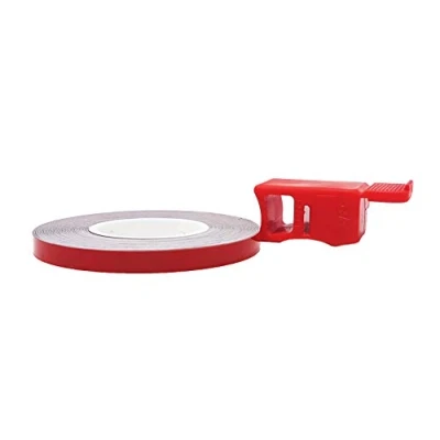 Imagen de 4R Quattroerre.it 10232 Wheel Stripes Tiras Reflectantes para Llantas de Moto con Aplicador, Rojo, 5 mm x 6 mt