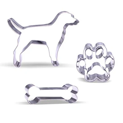 Imagen de Juego de cortadores galletas para perros, 3 piezas, acero inoxidable