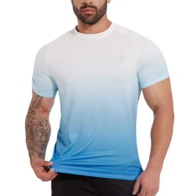 Imagen de MEETWEE Rash Guard Hombre, Camisa Manga Corta Camiseta UV Camisetas Deporte Técnicas Deportiva T Shirt de Protección Solar UPF50+ para fútbol Atletismo Correr o Montañismo Surf