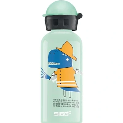 Imagen de Sigg Fire Dino cantimplora infantil (0.4 L), botella para niños sin sustancias nocivas y con tapa hermética, ligera de aluminio (Amazon Exclusive)