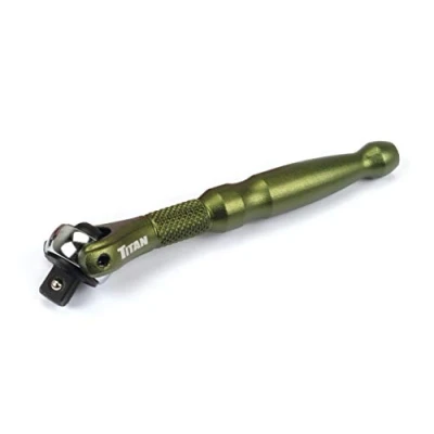 Imagen de Titan 11324 Micro trinquete de cabeza giratoria 90 dientes 1/4 pulgadas x 4 pulgadas, color verde