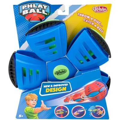 Imagen de Wahu PHLAT BALL Classic Edición 25 Aniversario Azul Disco Volador Transformable Juegos de Exterior para Niños Desde 5 Años Bola 15,7cm Frisbee 22,9cm Juego al Aire Libre