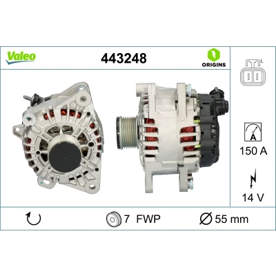Imagen de VALEO 443248 Alternador 14V 150A