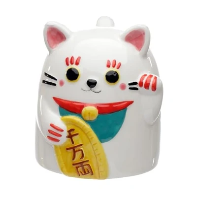 Imagen de Puckator Mug Retournable Tête en Bas Maneki Neko Chat Porte Bonheur Tazas de Desayuno, Multicolor, único
