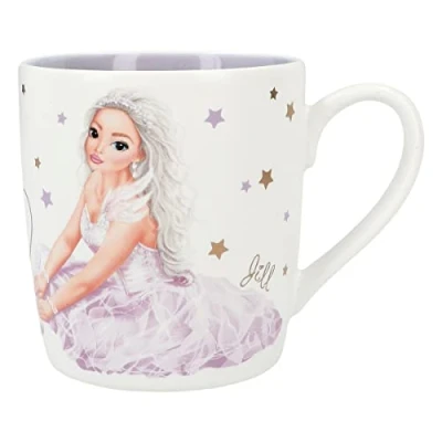 Imagen de Depesche 12372 TOPModel Ballet taza en blanco mate con motivo de modelo, inscripción y estrellas, asa porcelana, capacidad: 250 ml aprox.