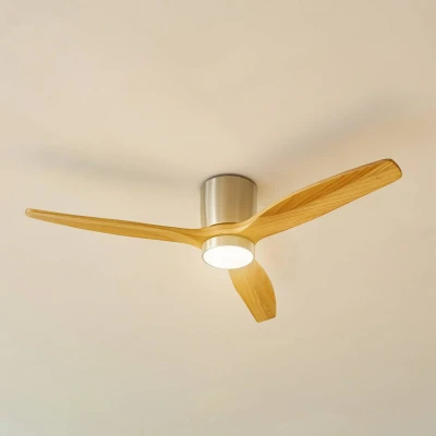 Imagen de Lucande Ventilador de techo LED Faipari, níquel, DC, silencioso, 132cm