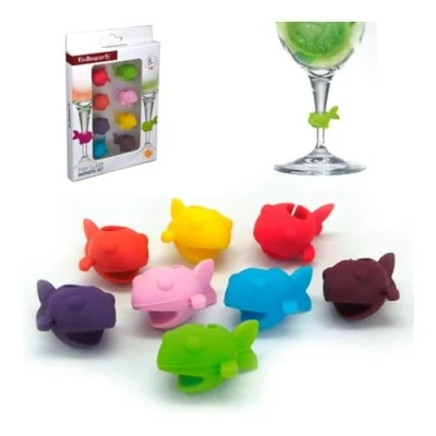 Imagen de Vin Bouquet FIA 014 Marcacopas de pez clip, Marca Copas Silicona