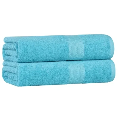 Imagen de Superior Juego de Toallas baño ecológicamente puras, algodón, Color Turquesa, 68,6 x 137,2 cm, 4 Piezas