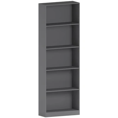 Imagen de Vida Designs Cambridge Estantería Extragrande de 5 Niveles, Color Gris Madera, para Oficina, Sala Estar, Muebles