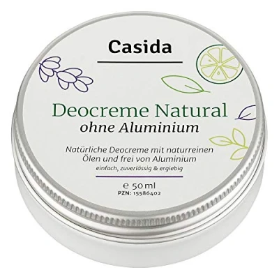 Imagen de Casida® Crema Desodorante Natural sin aluminio con aceites naturales puros protección segura contra los olores del sudor vegetal calidad de farmacias 50 ml