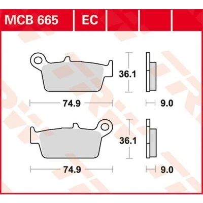 Imagen de TRW Organic Allround MCB665 Juego de pastillas freno
