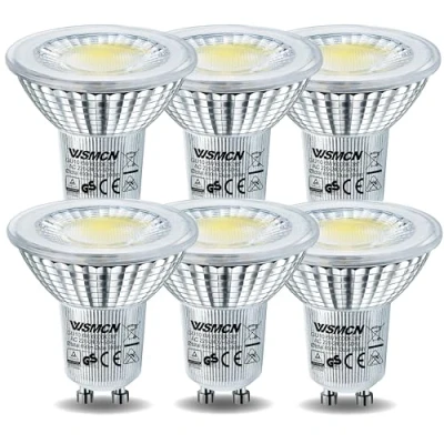Imagen de WSMCN Bombillas LED GU10 PAR16,No Regulable,Blanco Frío 6000K 690 Lúmenes, 6W Equivalente 80W Halógena, Focos Sin Parpadeo, Ángulo de haz 38, Paquete 6