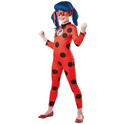 Imagen de Rubies Disfraz Miraculous Ladybug Tikki Classic para niñas, Jumpsuit con detalles impresos y antifaz. Oficial de Zag Carnaval, Cumpleaños, Navidad Halloween, talla L 7 8 años 128cm