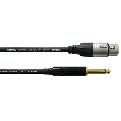 Imagen de CORDIAL Cable audio XLR Female/jack mono 5 m Microfono Essentials Asimétrico Rean