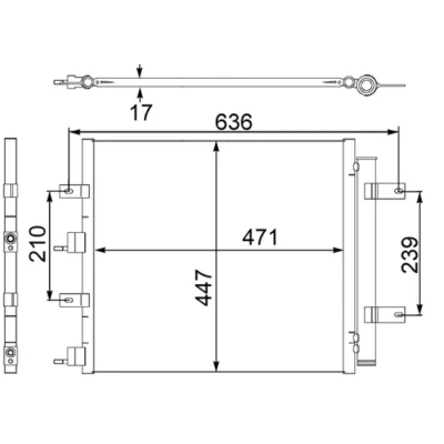 Imagen de MAHLE ORIGINAL AC 481 000S Condensador con secador, perno de anclaje 471, 525 JAGUAR: S Type