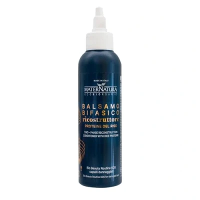 Imagen de Maternatura, Acondicionador Bifásico Reconstructor con Proteínas de Arroz para Cabello Dañado, Limpia y Repara el Cabello, Bio Beauty Routine SOS Made in Italy 150 ml