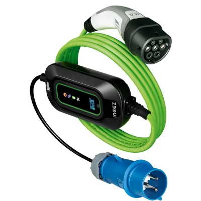 Imagen de Valeo Ineez, 652115, Cargador portátil para vehículos eléctricos o híbridos enchufables con Bolsa de Transporte, Enchufe Autocaravana (CEE Blue) a Tipo 2, 7,4 kW, 5 Metros