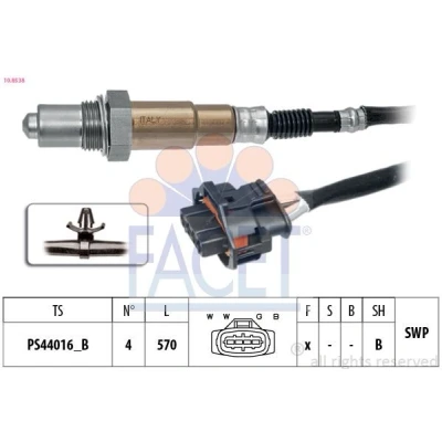 Imagen de FACET 10.8538 Sonda lambda con material de fijación térmico, plana, Rosca engrasada OPEL: Astra G CC, H GTC, Zafira B