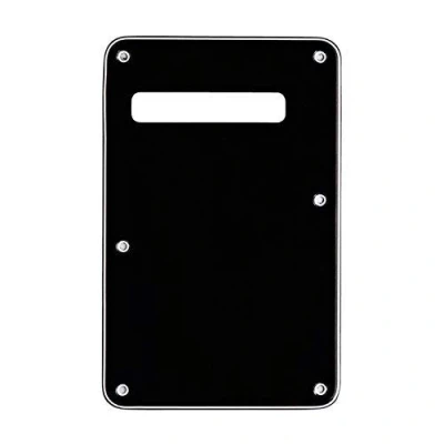 Imagen de Musiclily 6 Agujeros Placa Trasera Strat ST para Guitarra Eléctrica Fender American/México Standard Stratocaster Estilo Moderno,3 capas Negro