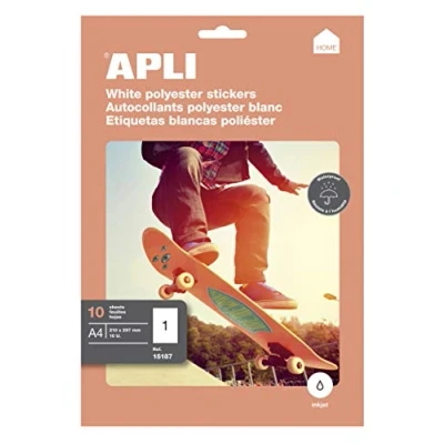 Imagen de APLI 15187 Etiquetas HOME blancas resistentes intemperie 210 x 297 mm 10 hojas