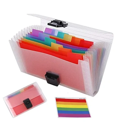Imagen de Carpeta de Archivos Expandible A6 Organizador Documentos con 13 Bolsillos Carpetas Acordeón Portátil Expansible para Oficina Hogar Escuela