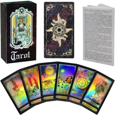 Imagen de Jzhen Cartas del Tarot para Principiantes, Baraja de 78 con Guía, Aprendizaje, Clásica, Herramienta Adivinación (Versión Inglesa)