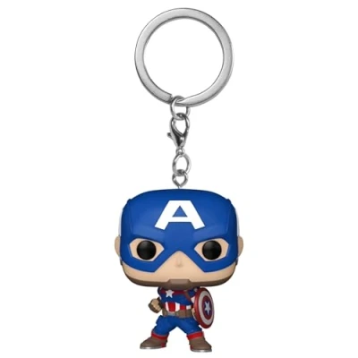 Imagen de Funko Pop! Keychain: Marvel NC Captain America Comics Cómics Minifigura de Vinilo Coleccionable Llavero Original Relleno Calcetines Idea Regalo Mercancia Oficial