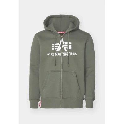 Imagen de ALPHA INDUSTRIES Basic Zip Sudadera, Verde (Dark Olive 142), L para Hombre