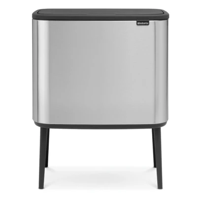 Imagen de Brabantia Bo Touch Bin Cubo de Basura, Anti huellas, 3 x 11 L, Acero Inoxidable, mate, 54x31.5x68 cm