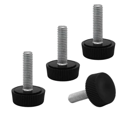 Imagen de SKIR&#039;CO 4 patas niveladoras de muebles M6 x 20 mm, redondas ajustables mm diámetro, pie nivelador rosca