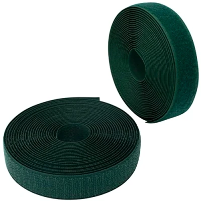 Imagen de AERZETIX C65941 Cinta/rollo de scratch 25mm 5 metros auto agarre organizador/sujetacables tira enganche bolsa prenda correa color: verde pino en poliamida y poliéster