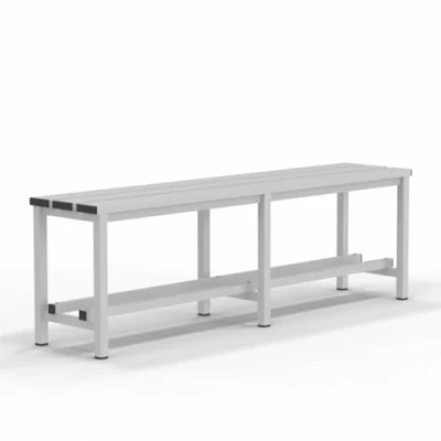 Imagen de Spacio Banco Metálico Norrköping Estilo nórdico para Uso Profesional o en hogar, vestuarios, habitación, decoración Incluso Exterior. Bancada Personas Acero Blanco. (1,5 Metros)