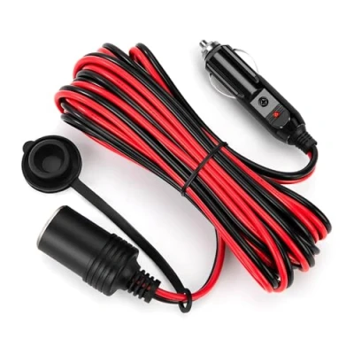 Imagen de GUNGY 5M Cable de Extensión Coche 12V/24V Alargador Mechero Adaptador Encendedor a Enchufe con Fusible 15A Cigarrillos Toma