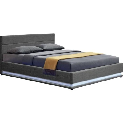 Imagen de Habitat et Jardin Cama con LED Anastasia 140 x 190 cm Gris Oscuro