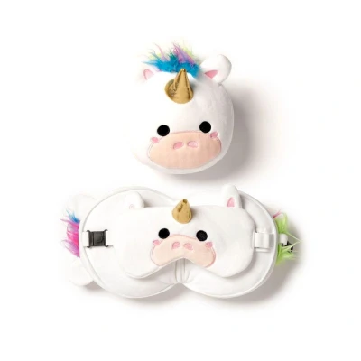 Imagen de Puckator Coussin de Voyage Relaxeazzz Peluché 2 en 1 Avec Masque Yeux Licorne Cojines, EPS 93% poliéster 7% Elastano, Multicolor, único