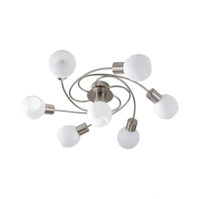 Imagen de Plafón Lindby Ciala, 7 luces, color níquel, cristal