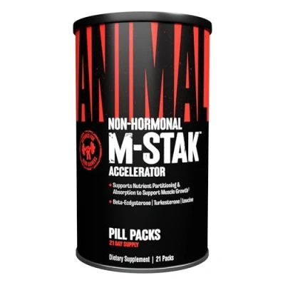 Imagen de Universal Nutrition ANIMAL M Stak, apoya la construcción muscular, ganador de masa para el aumento peso en entrenamiento con pesas, suplemento alimenticio, 21 porciones + 2 gratis